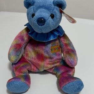 Ty Beanie Baby September Birthday (1st Birthday Series) Sapphire Nose Birthstone